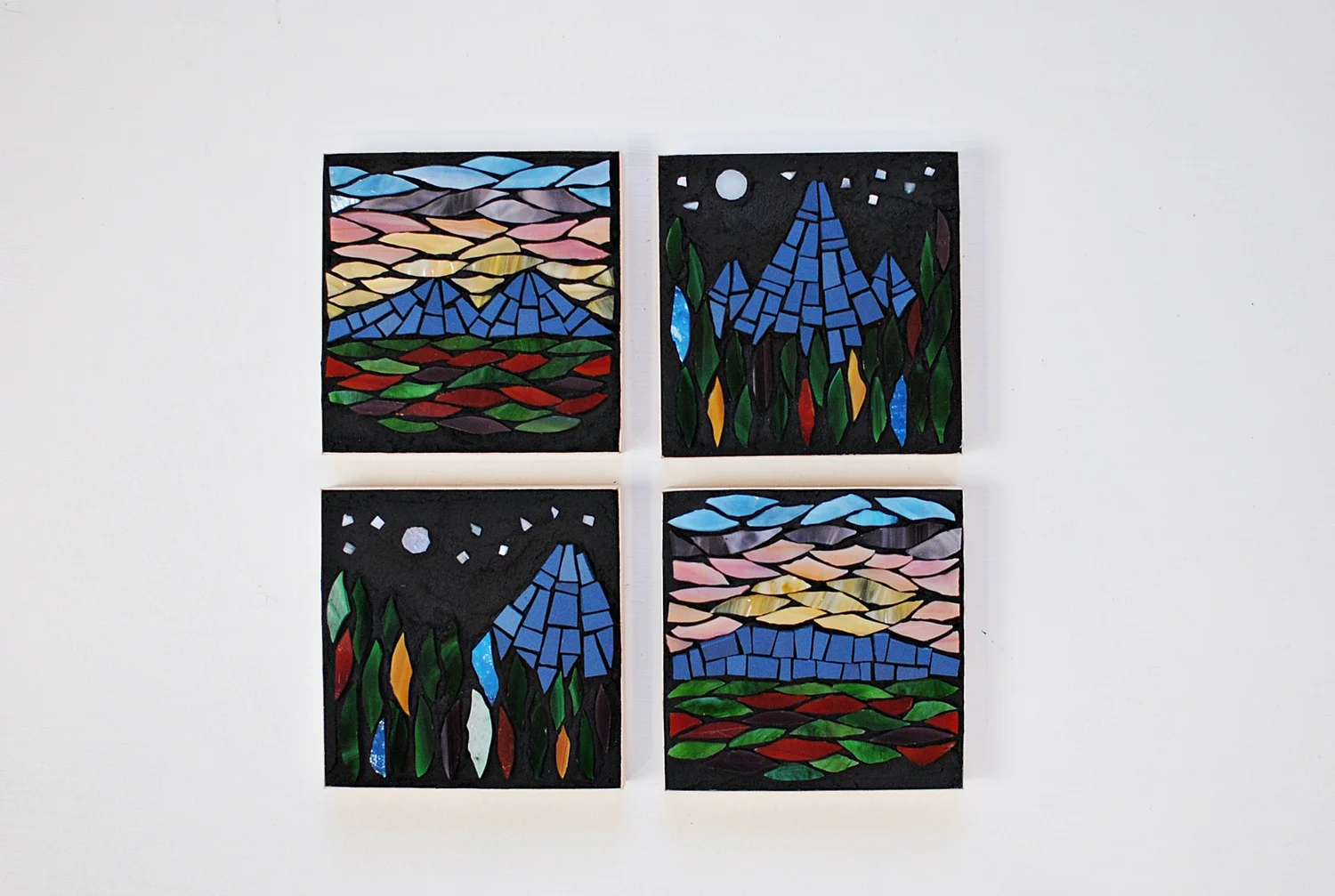 Mountain Landscape mosaic wall or shelf art — Phoenix Handcraft
